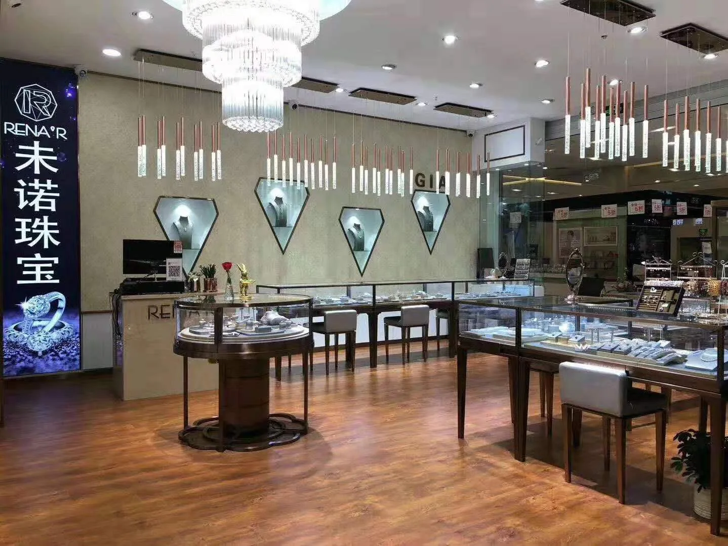 Zhejiang Weinuo Jewelry island counters and wall display cabinets