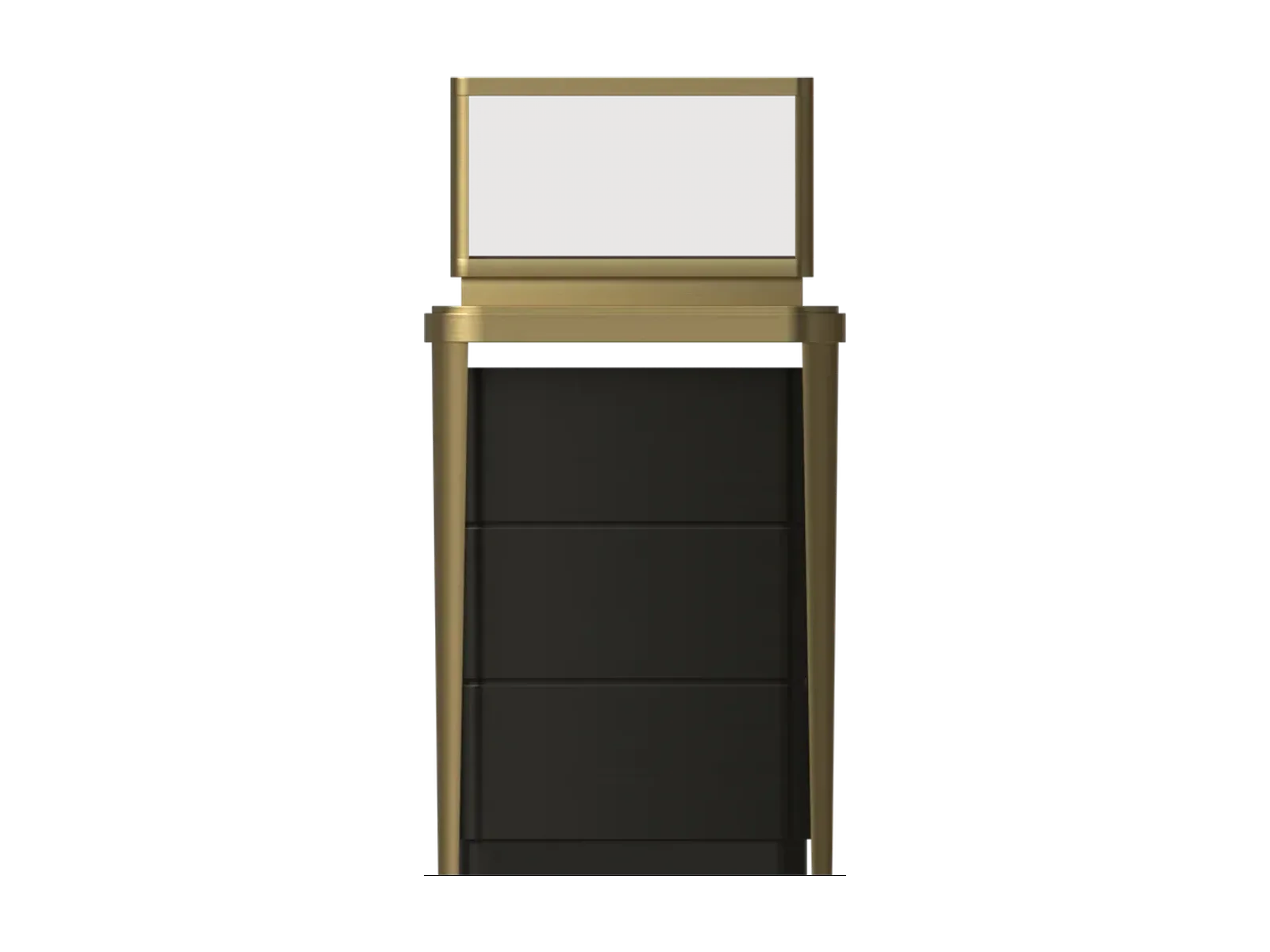 side view of black titanium two-tone low jewelry counter