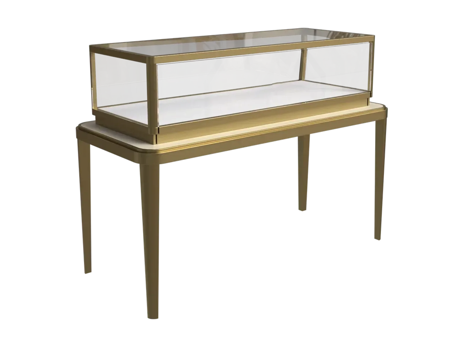 recessed view of titanium gold jewelry counter