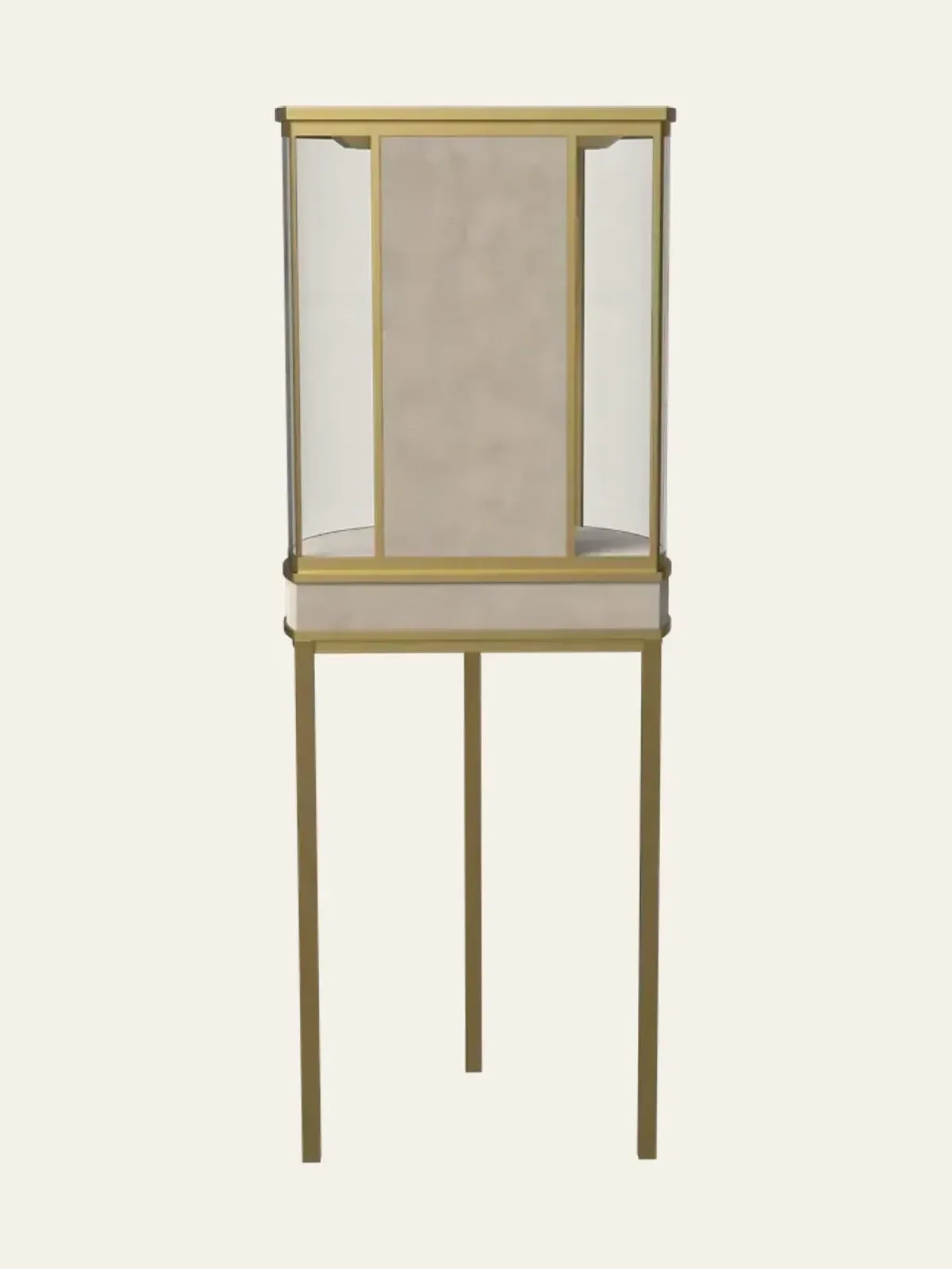 view 4 of cylindrical arc glass tall cabinet