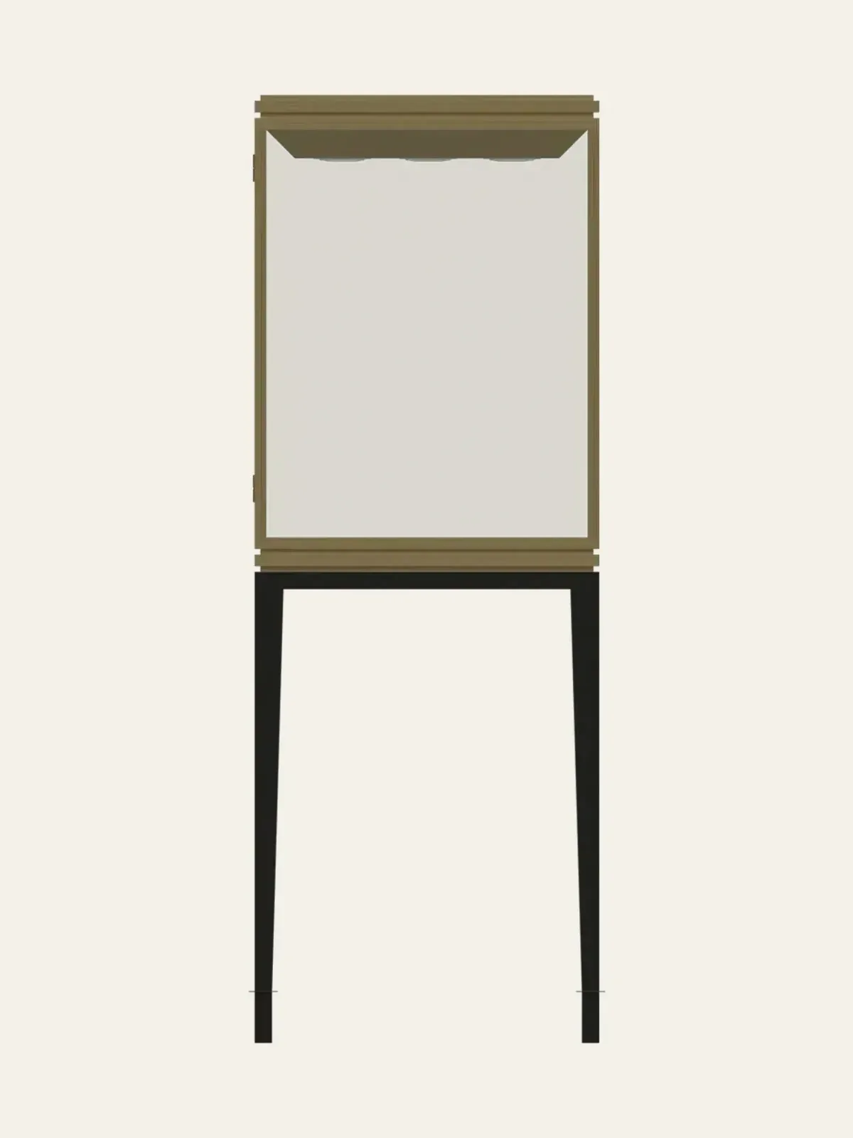 front view of two-tone tall jewelry cabinet