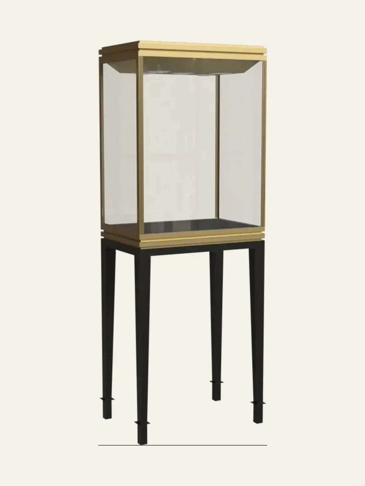 perspective view of two-tone tall jewelry cabinet