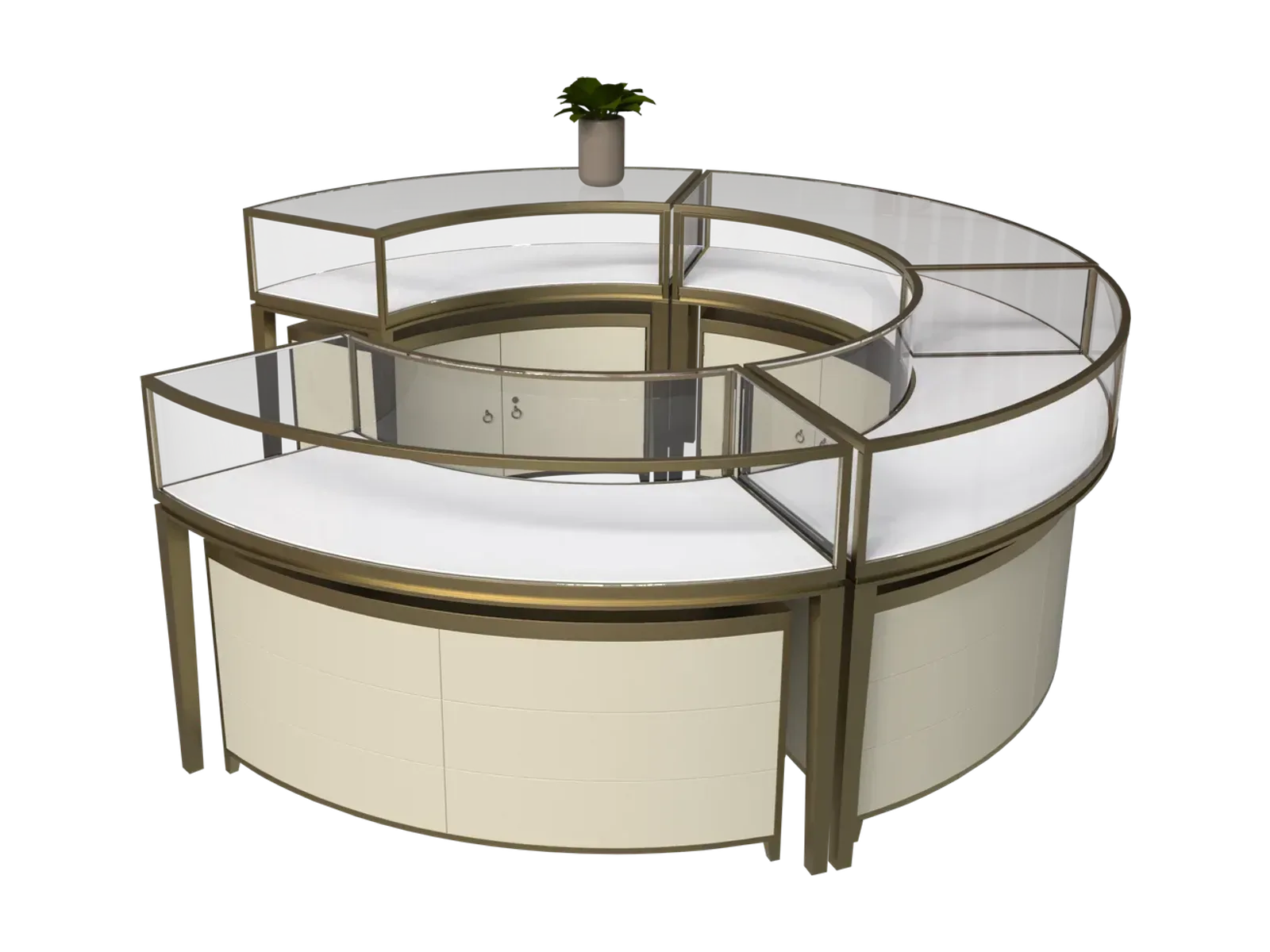 Round Fan-Shaped Jewelry Cabinet 3 view 3