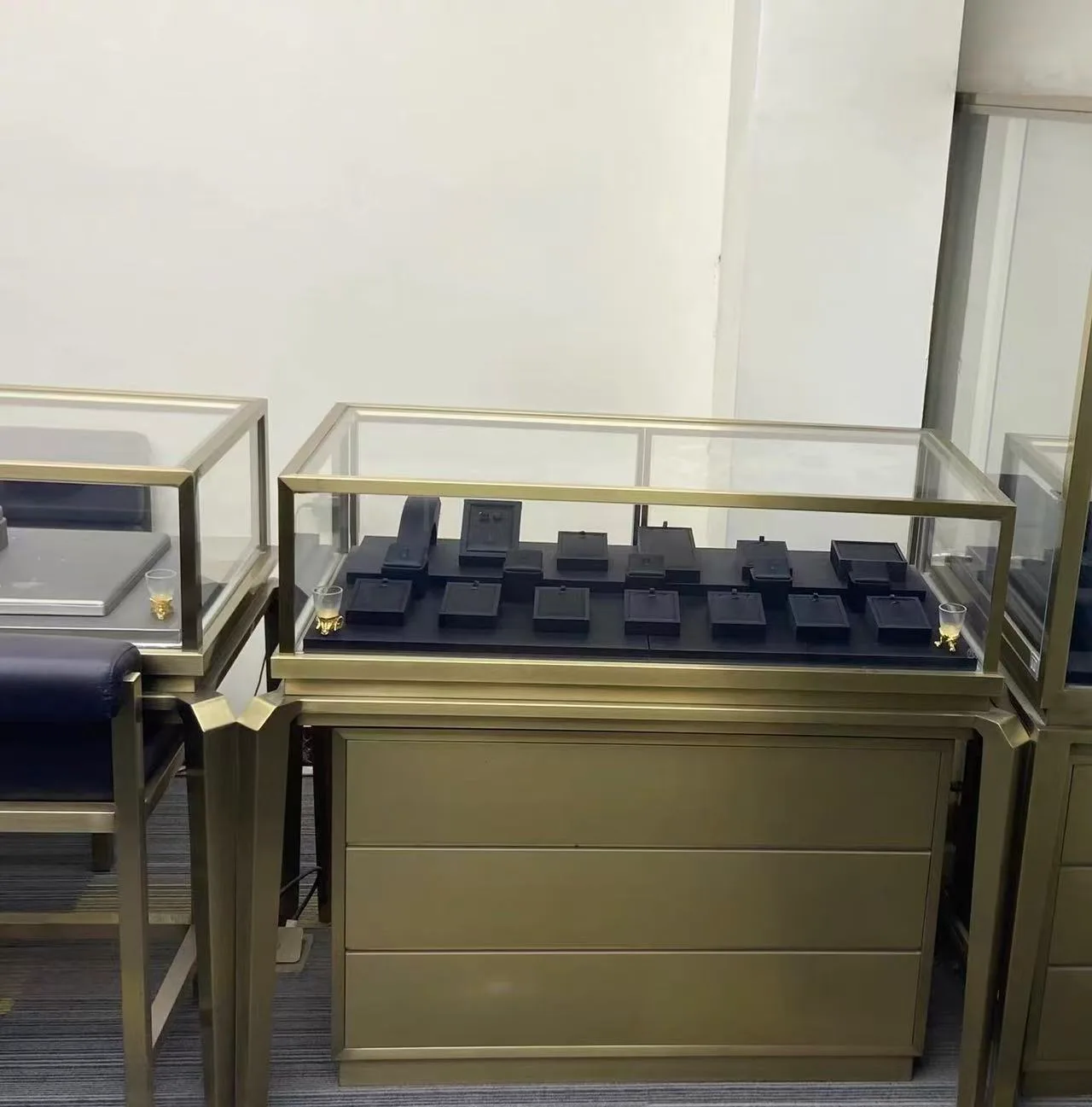 Champagne gold jewelry display counter