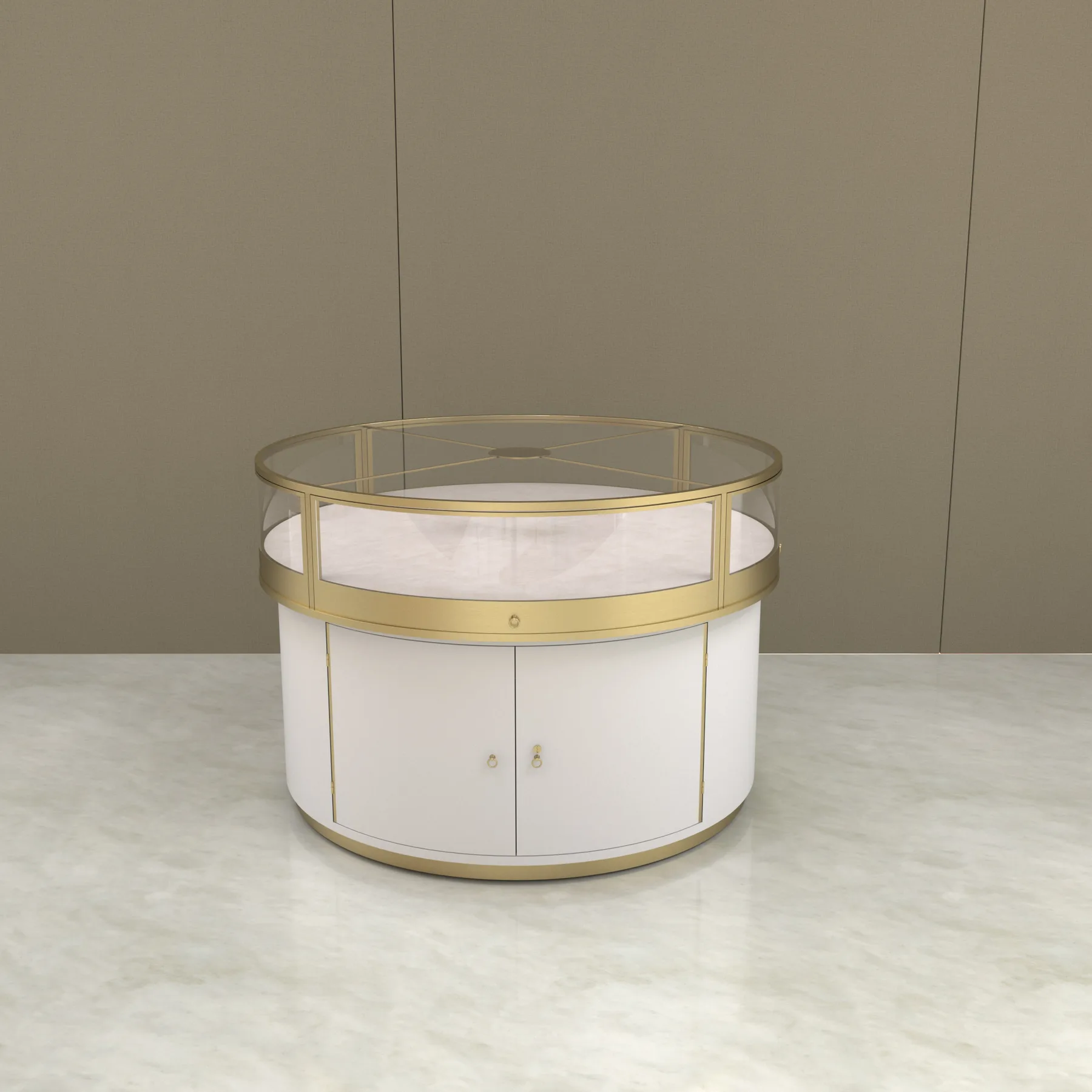 Round island jewelry display cabinet concept